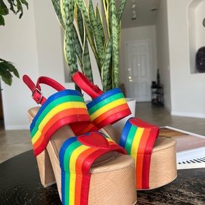 CURRENT MOOD: Rainbow Platform Wedges